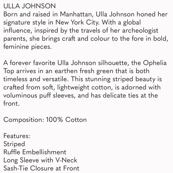 ULLA JOHNSON OPHELIA STRIPED BLOUSE - Picture 9 of 9